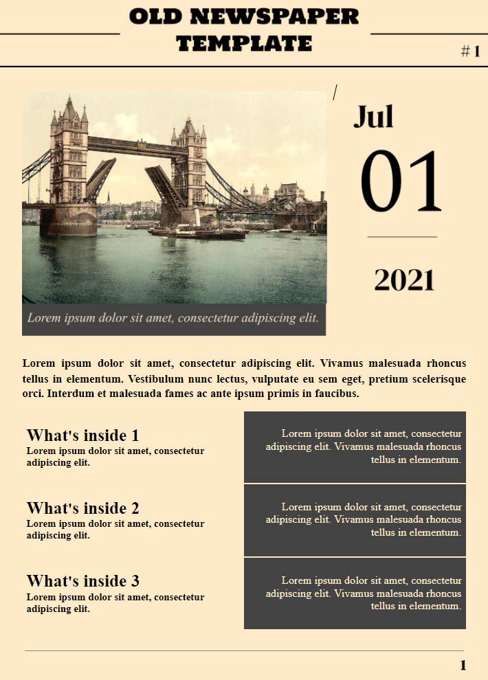 Old Newspaper Template