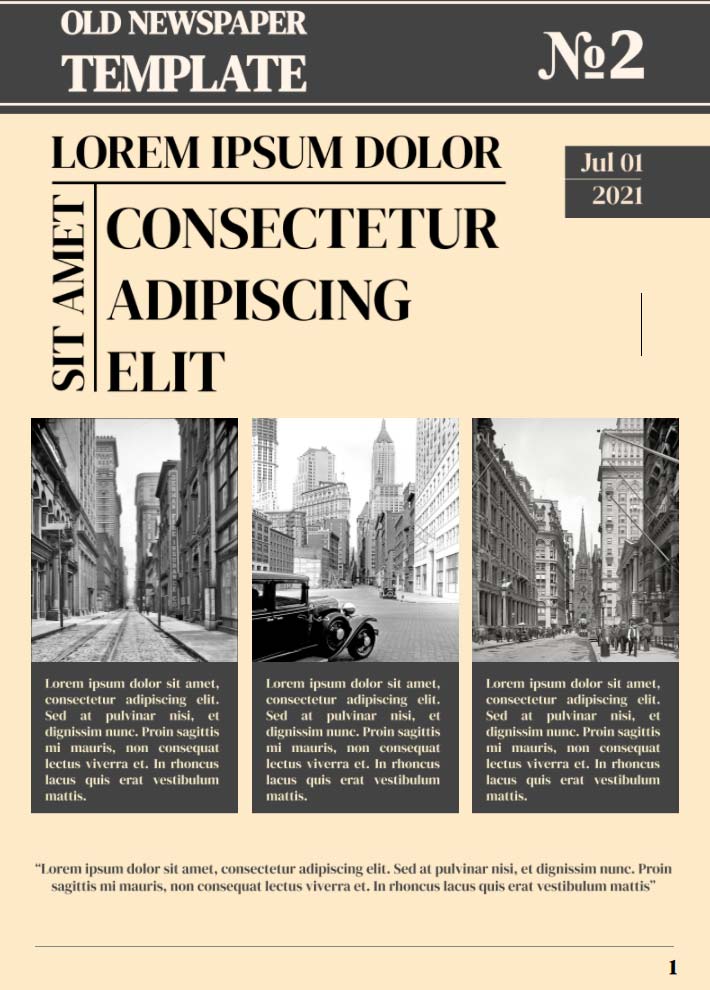 Old Fashioned Newspaper Template