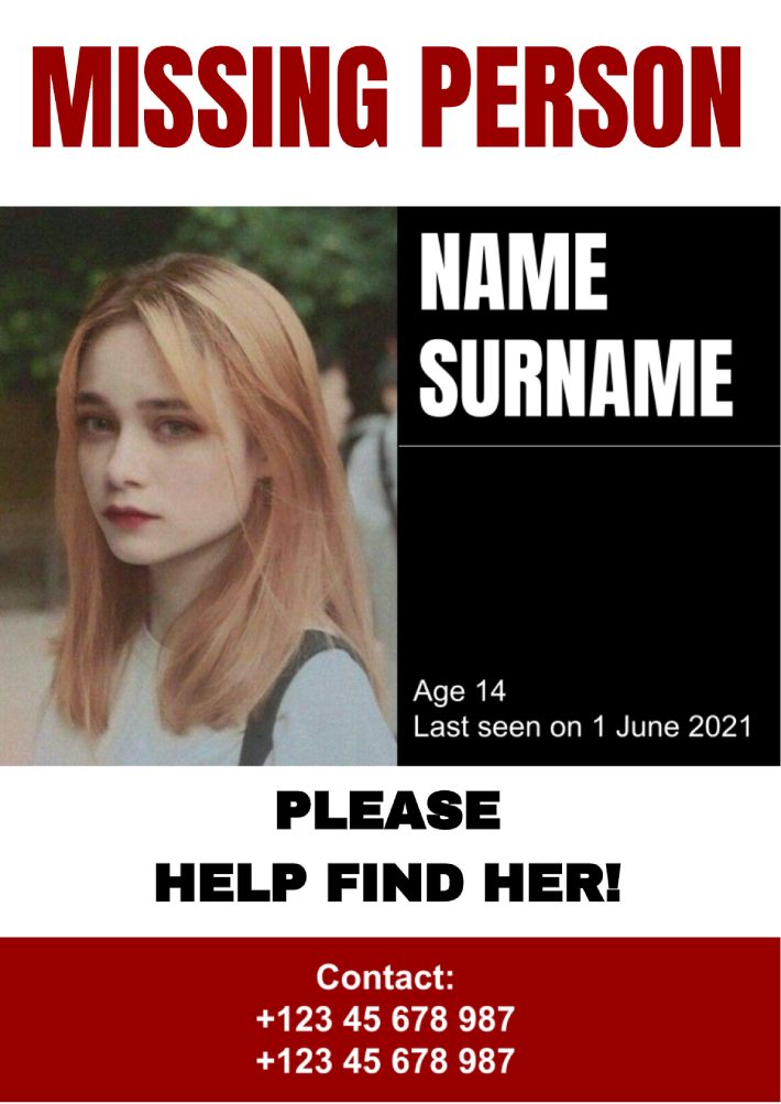 Missing Person Template