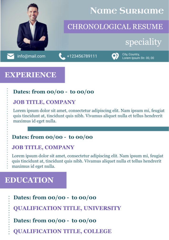 Chronological Resume Template