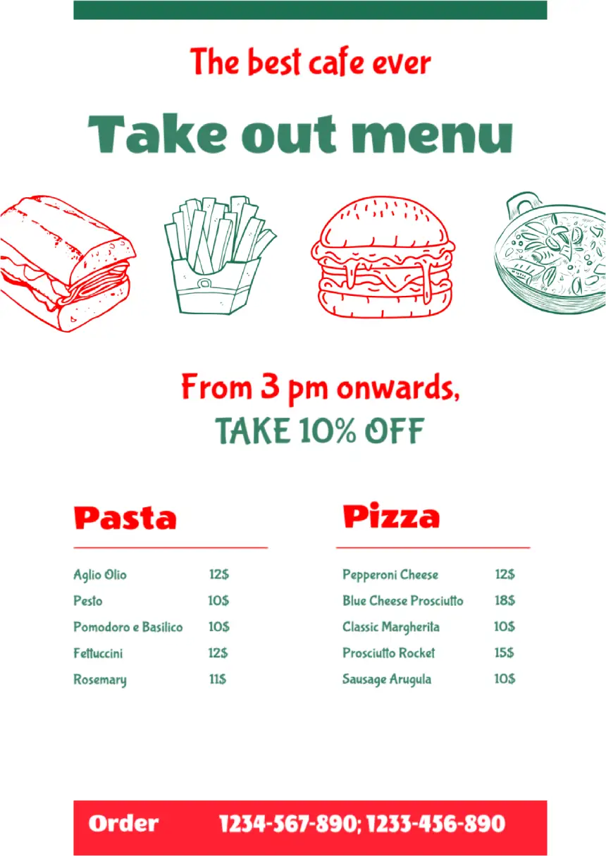 Menu Take Out Template