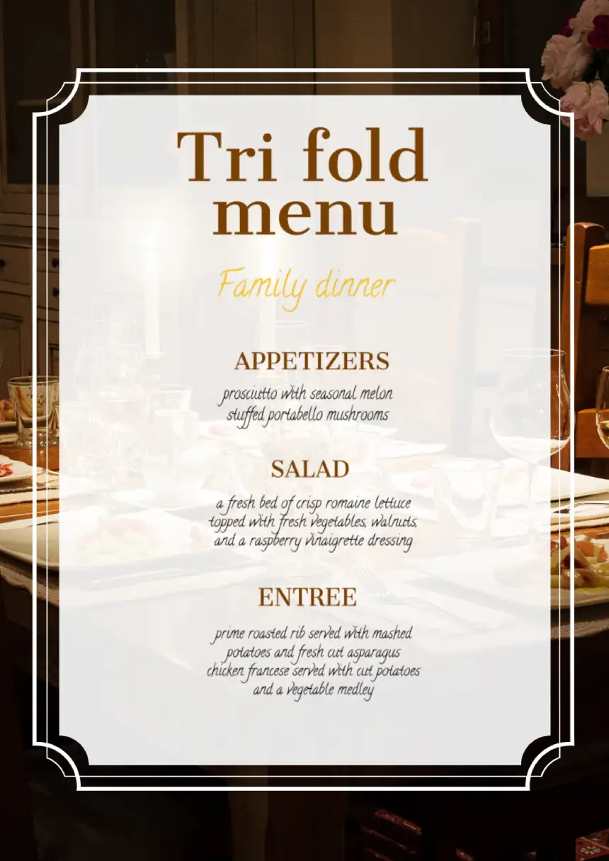 Menu Tri Fold Template