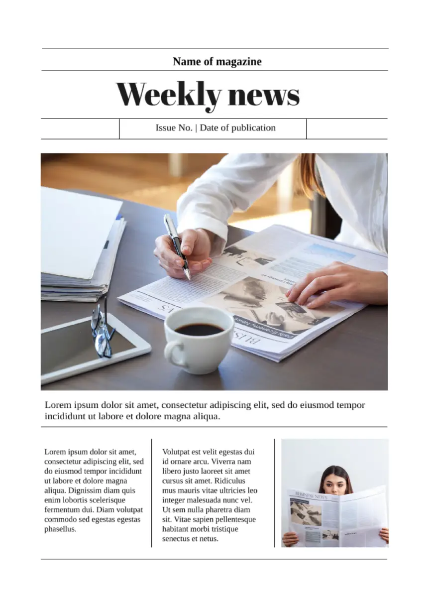 Weekly Newsletter Template