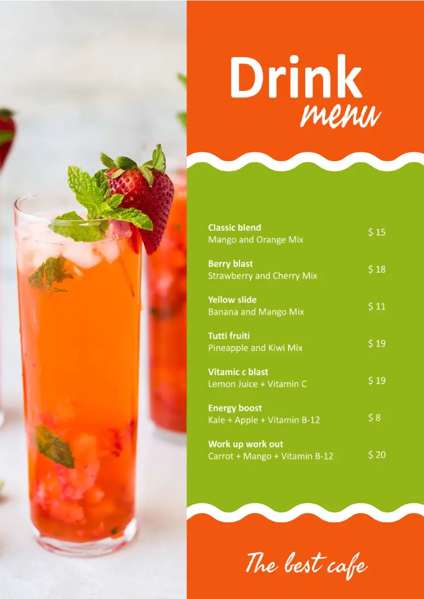 Menu Drink Template