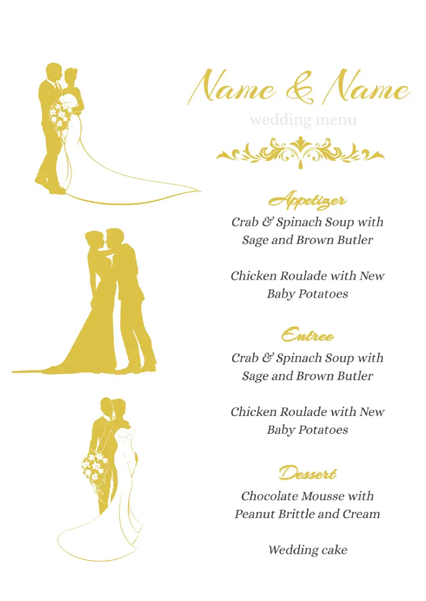 Menu Wedding Template