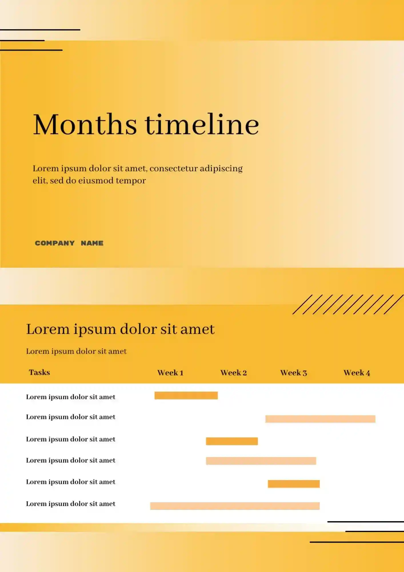 Plantilla de Línea de Tiempo de Meses