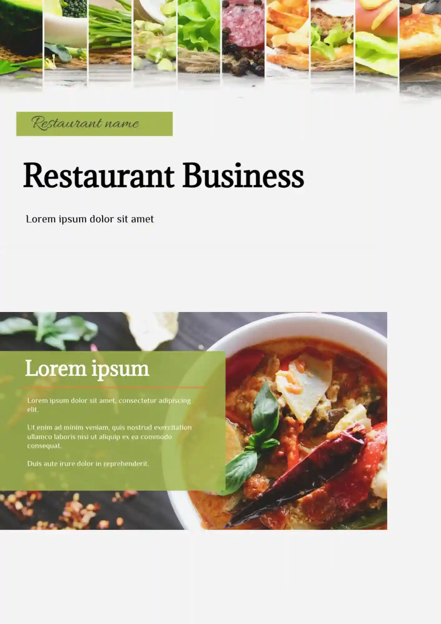 Restaurant Business Template