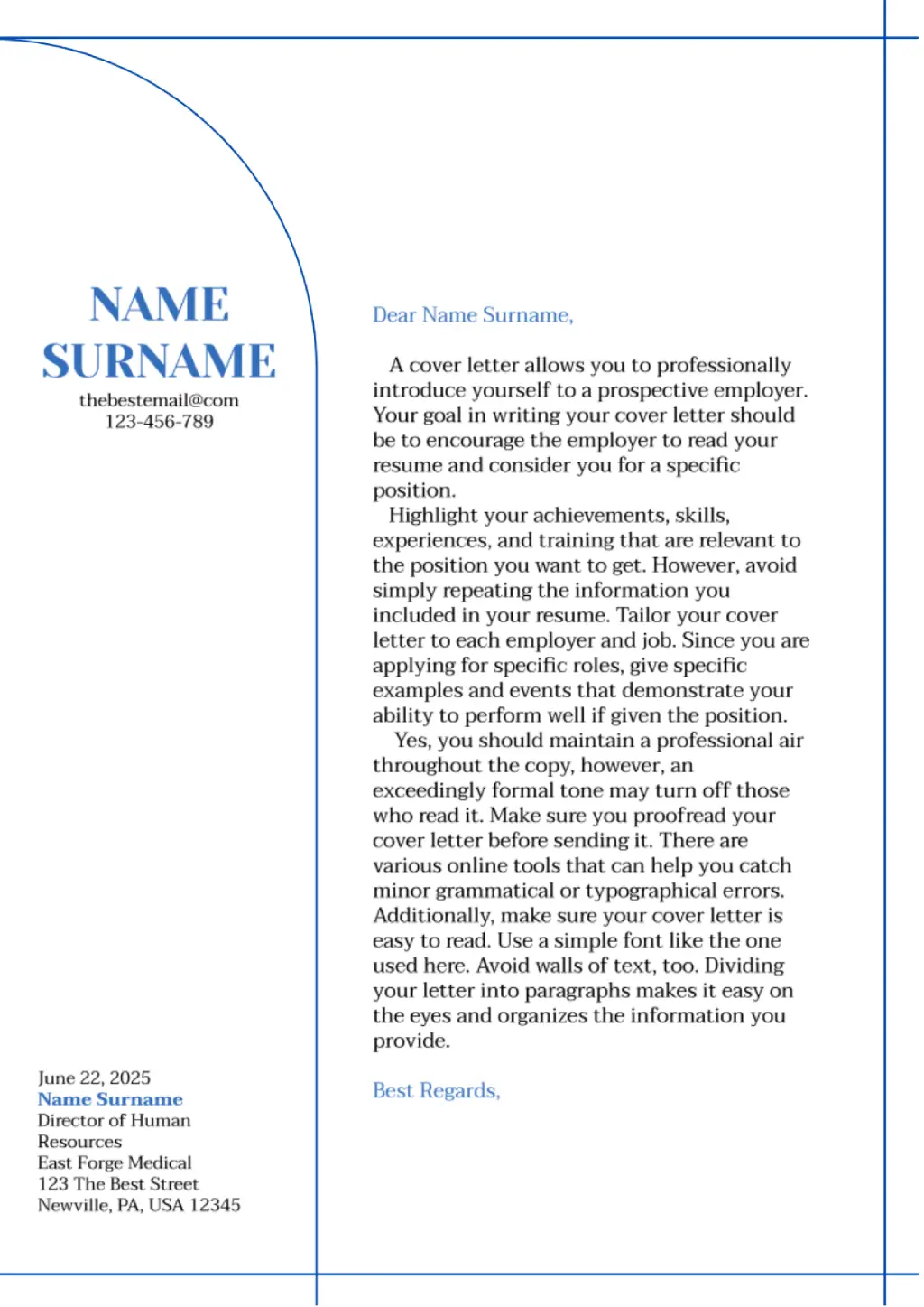 Fax Cover Letter Template