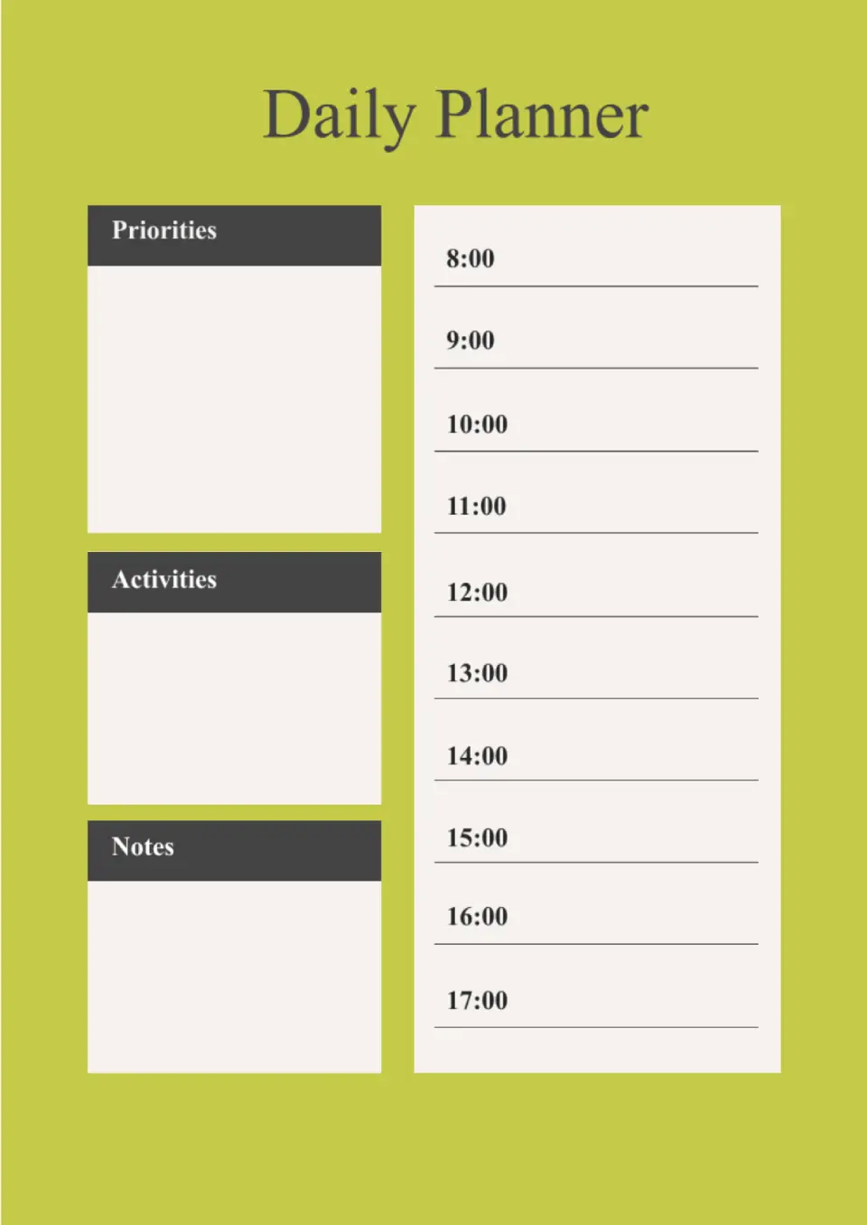 Daily Planner Template