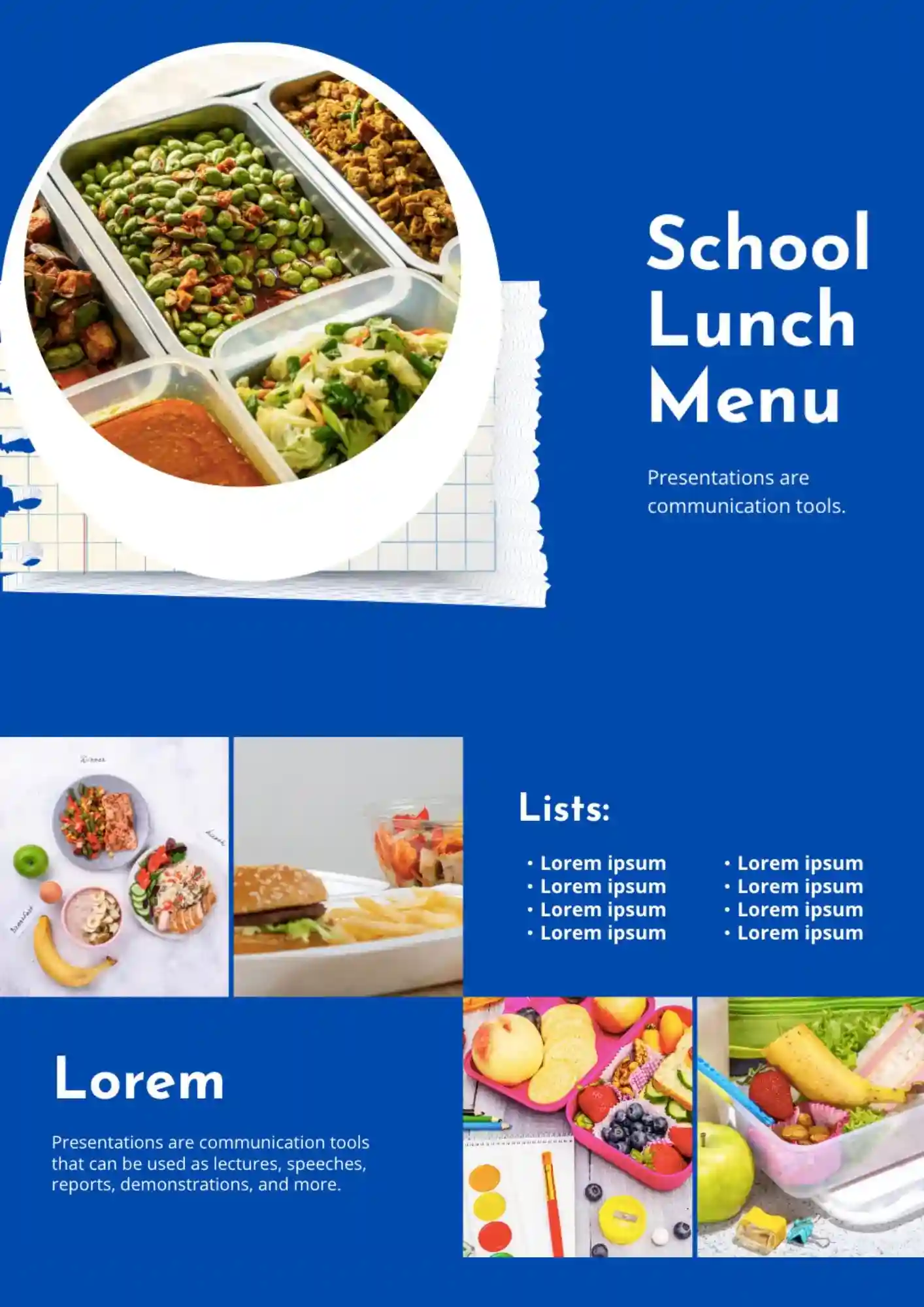 School Lunch Menu Template