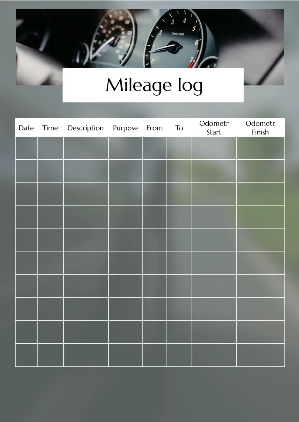 Workout Log Template