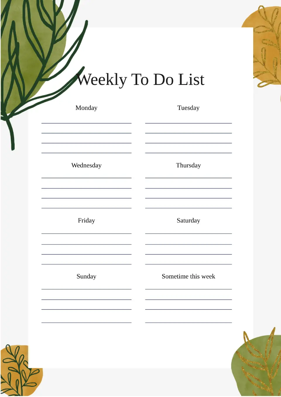 Workout Log Template