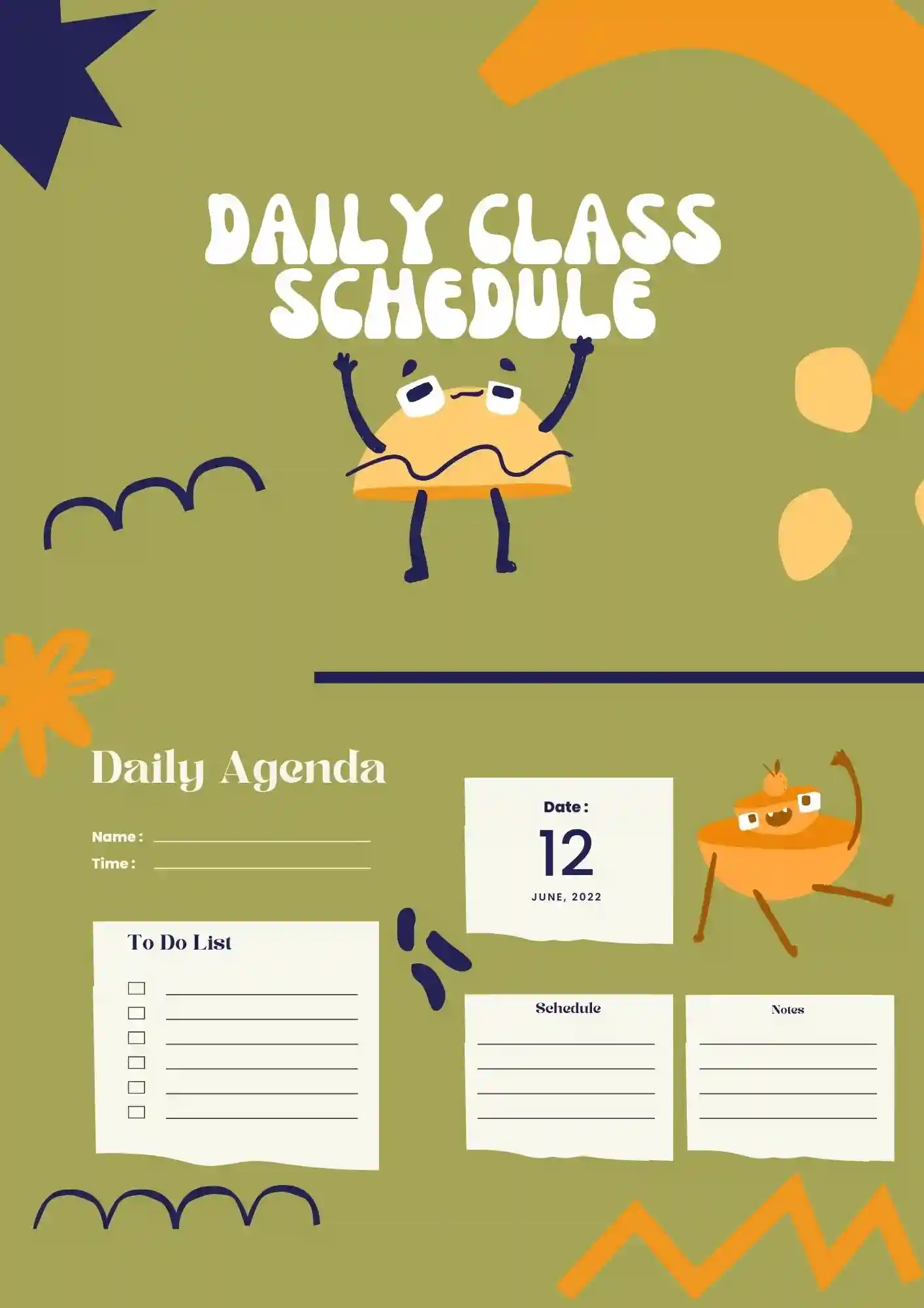 Plantilla de Horario Diario de Clases para Google Slides