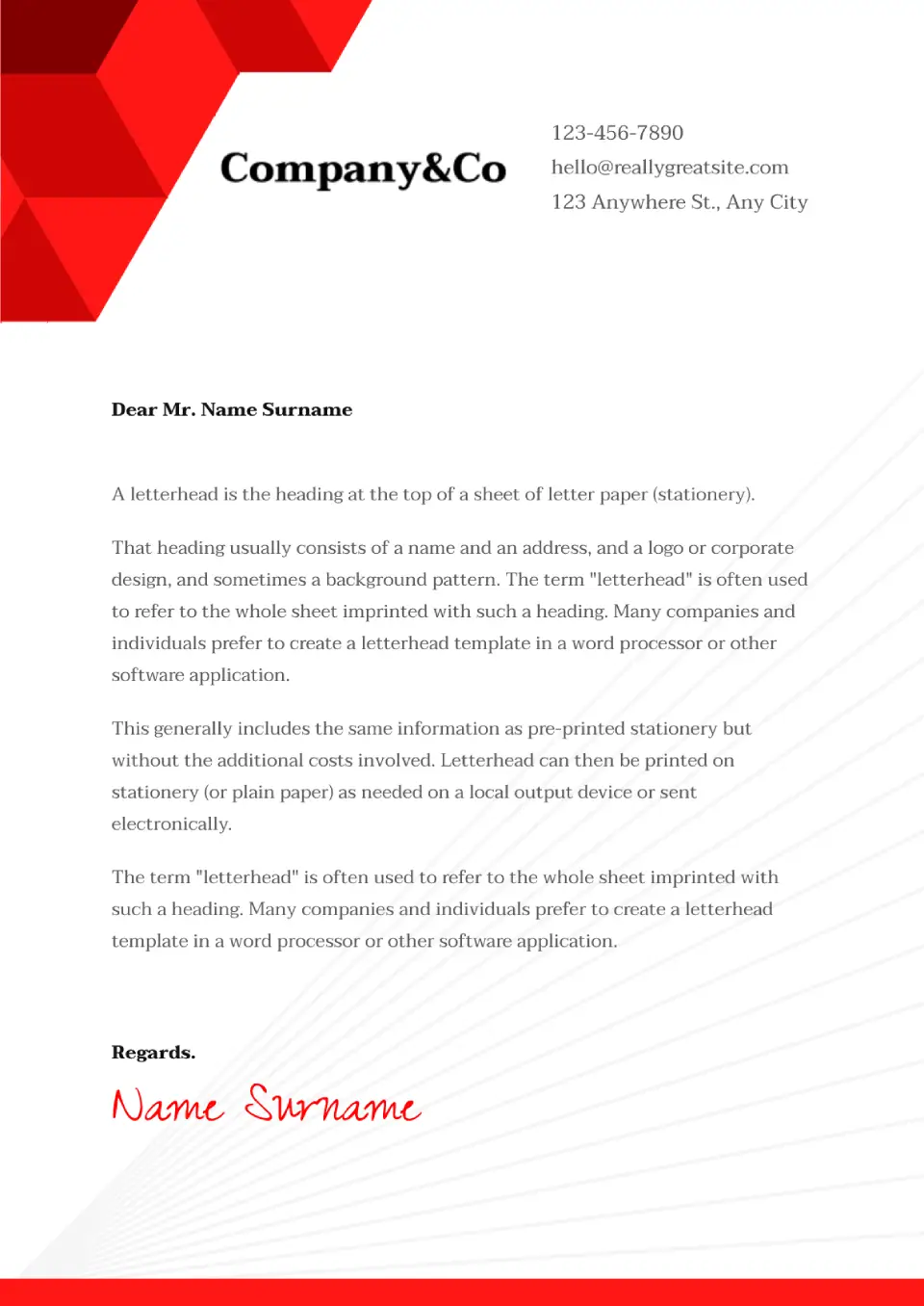 Personal Letterhead Template