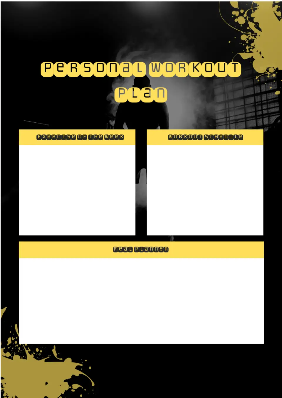 Personal Workout Plan Template