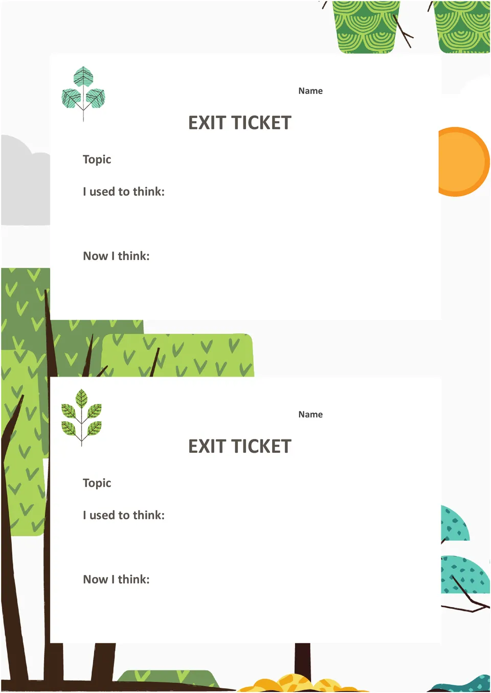 Exit Ticket Template