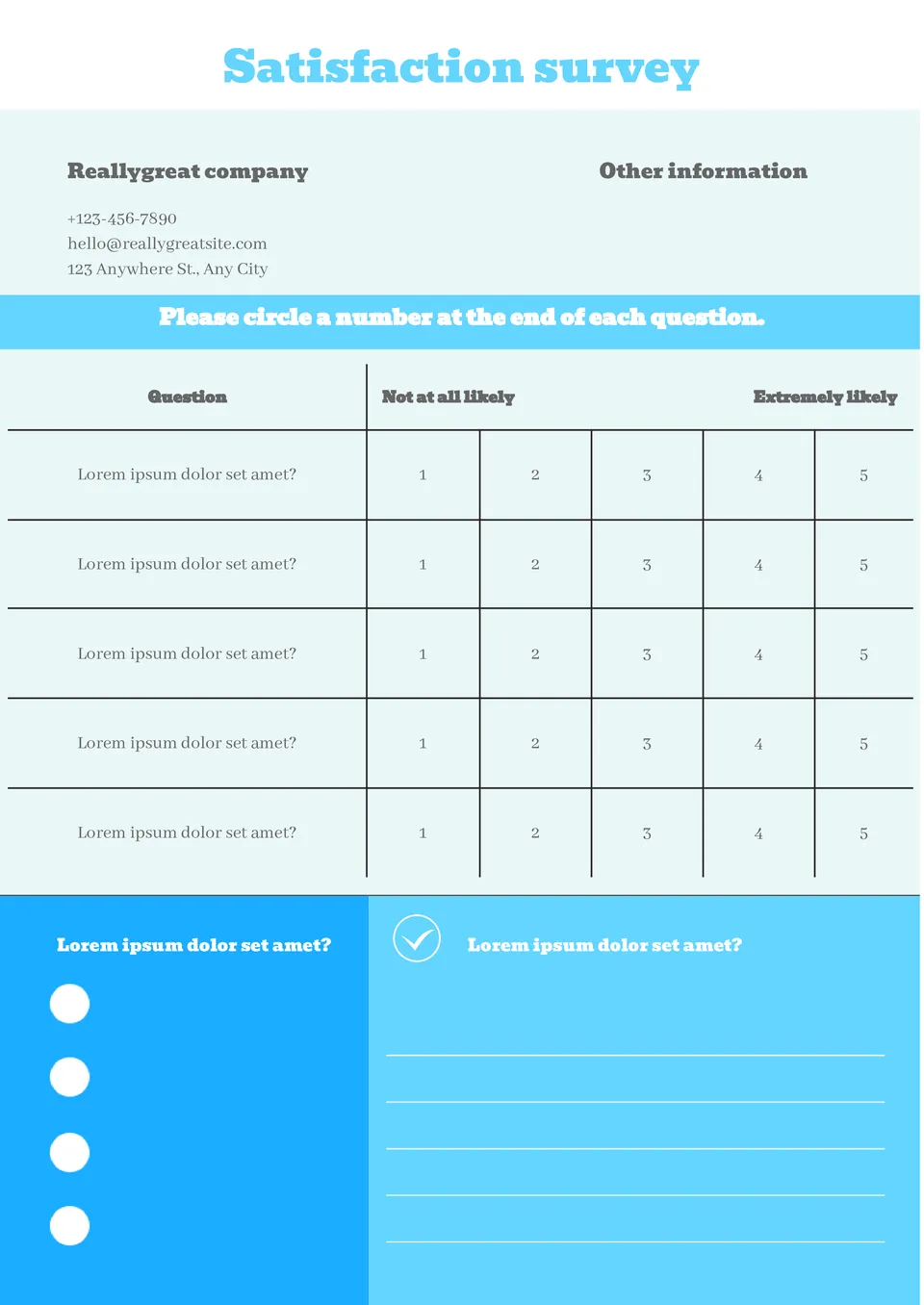 Satisfaction Survey Template
