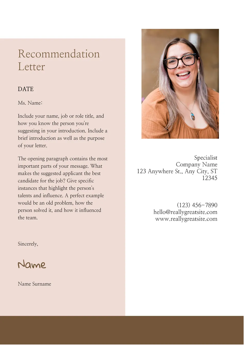 Recommendation Letter Template