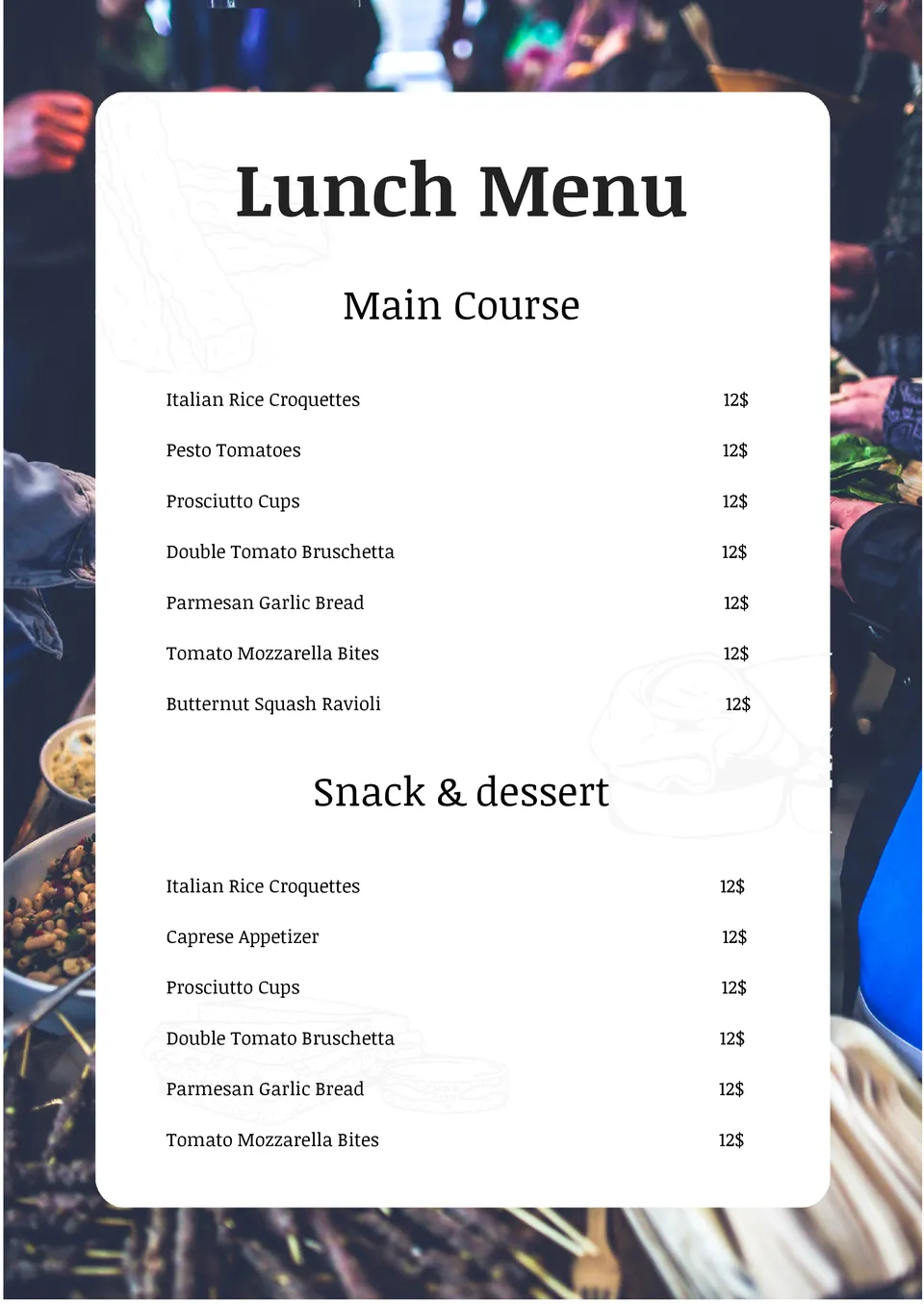 Lunch Menu Template