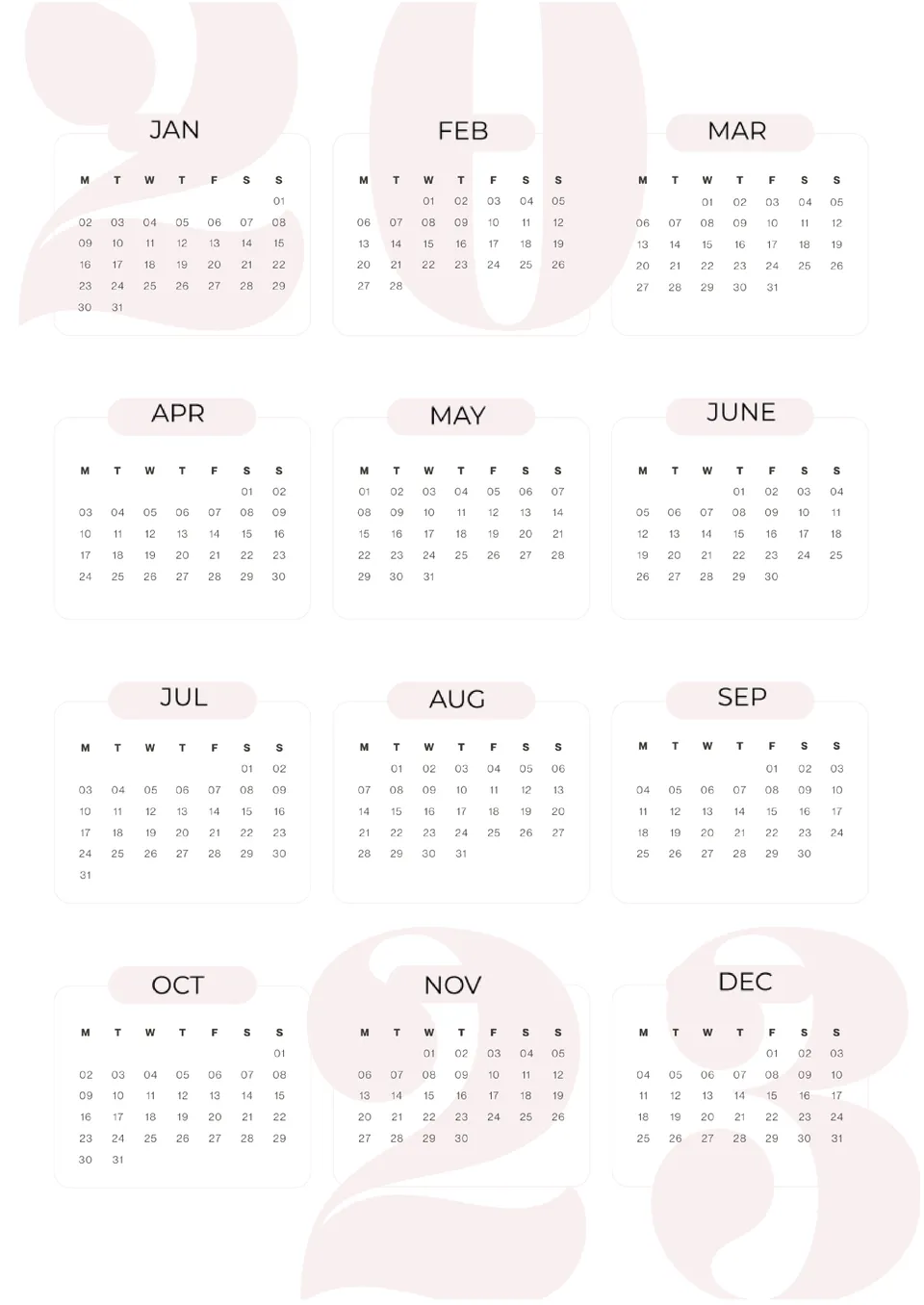 2023 Calendar Template