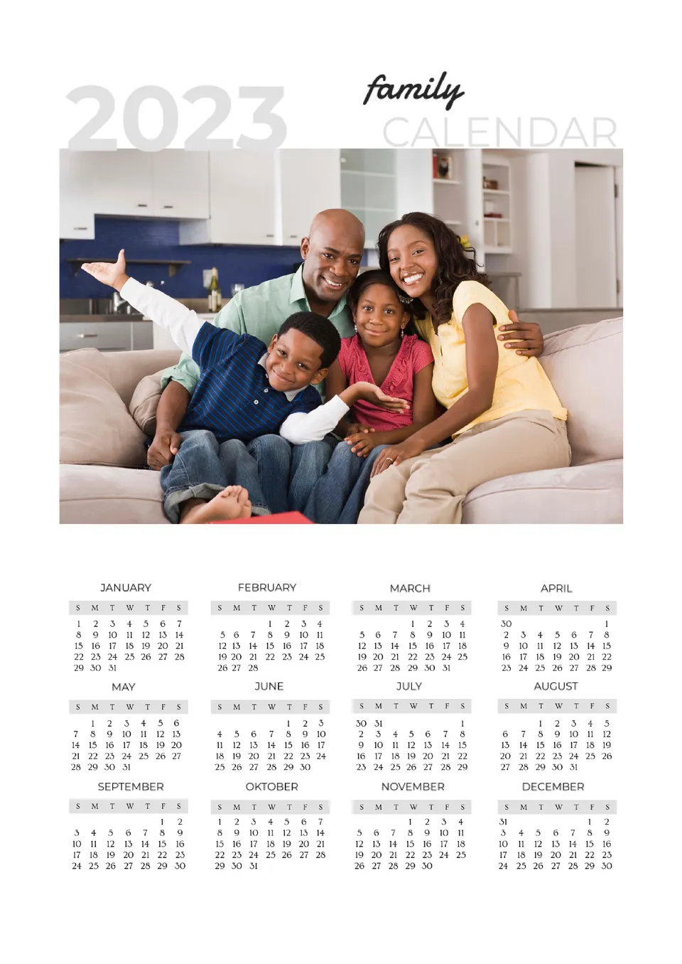 Family Calendar Template