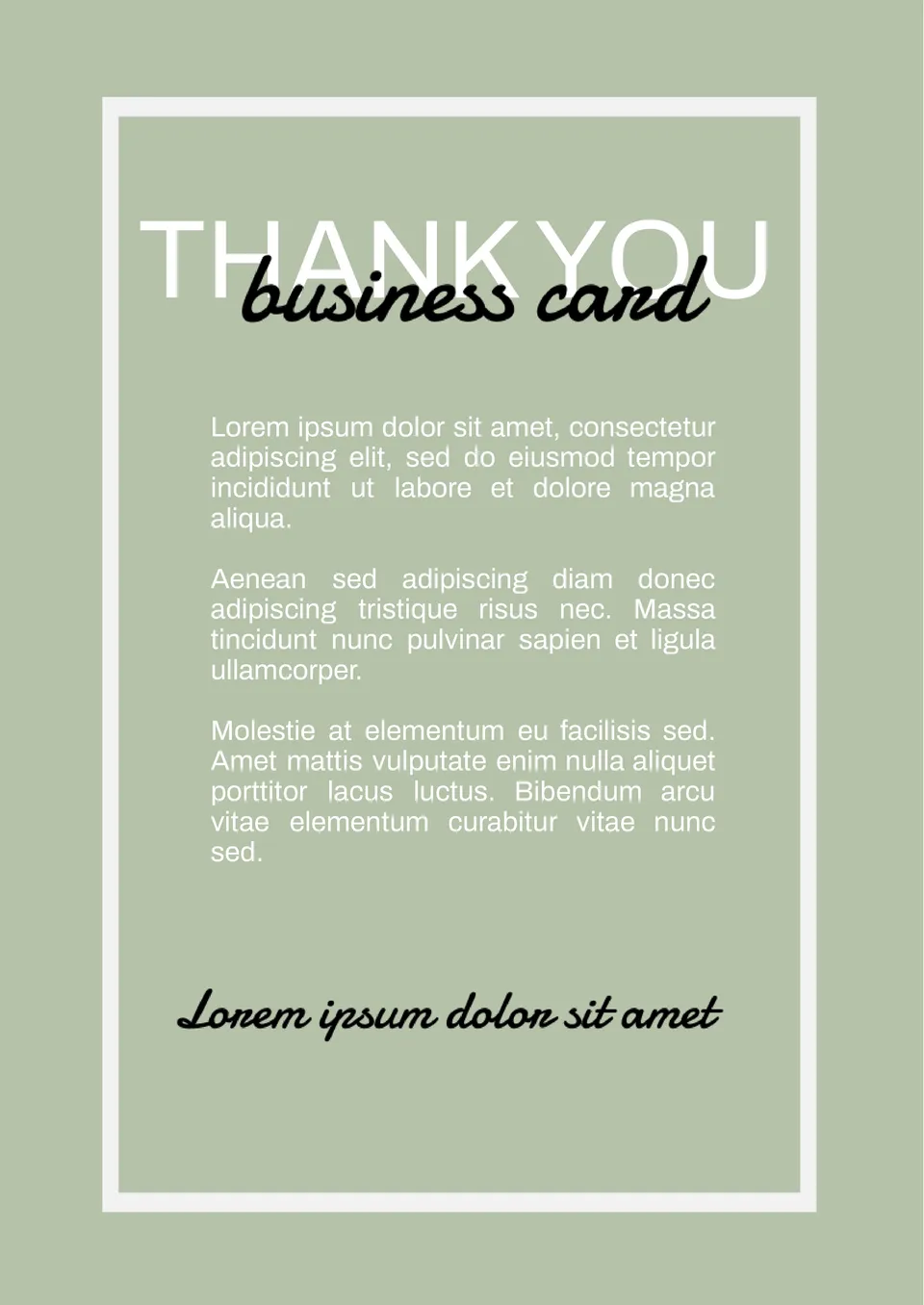 Thank You Business Card Template