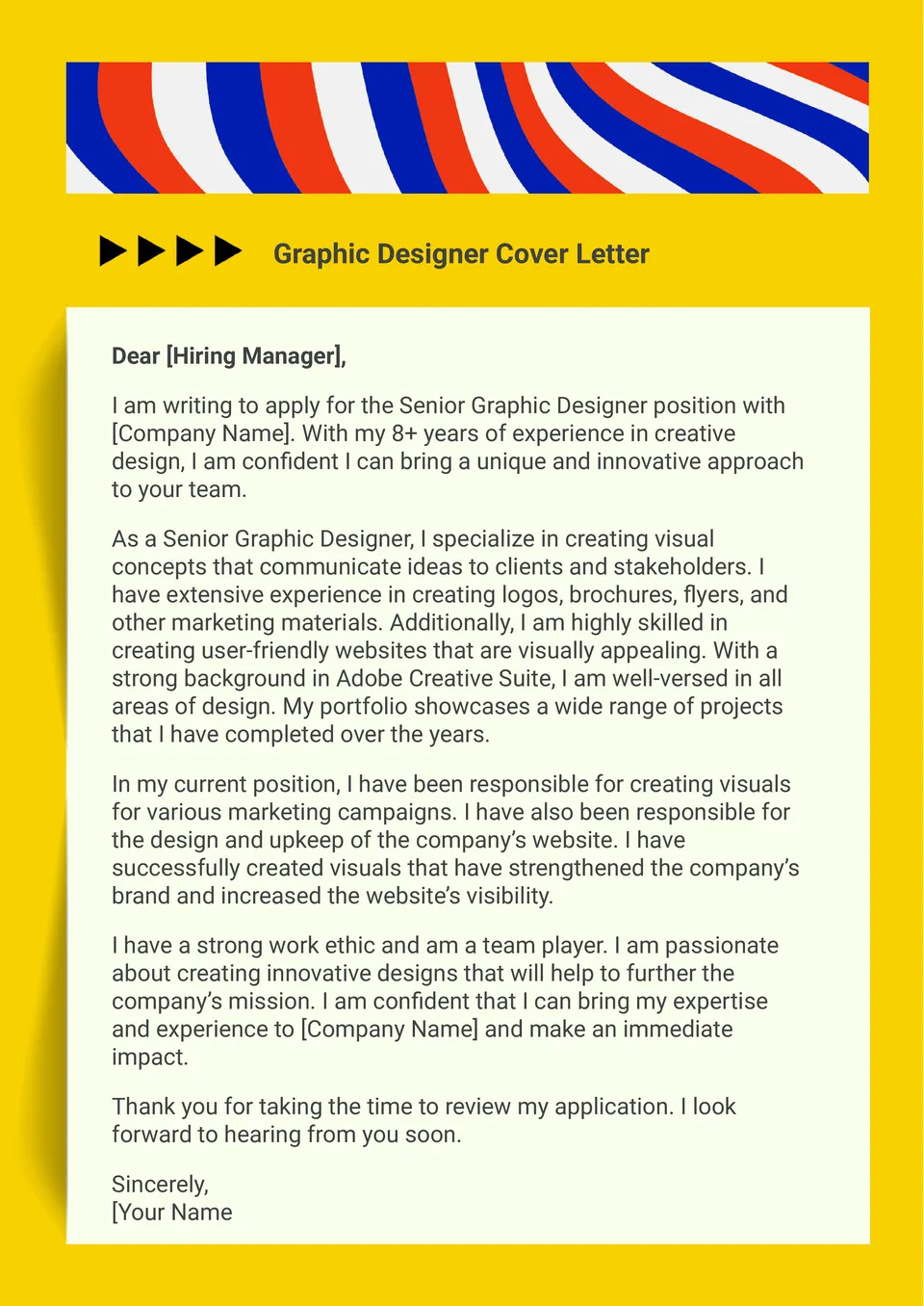 Graphic Design Cover Letter Template