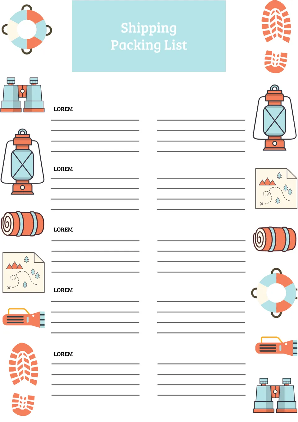 Shipping Packing List Template