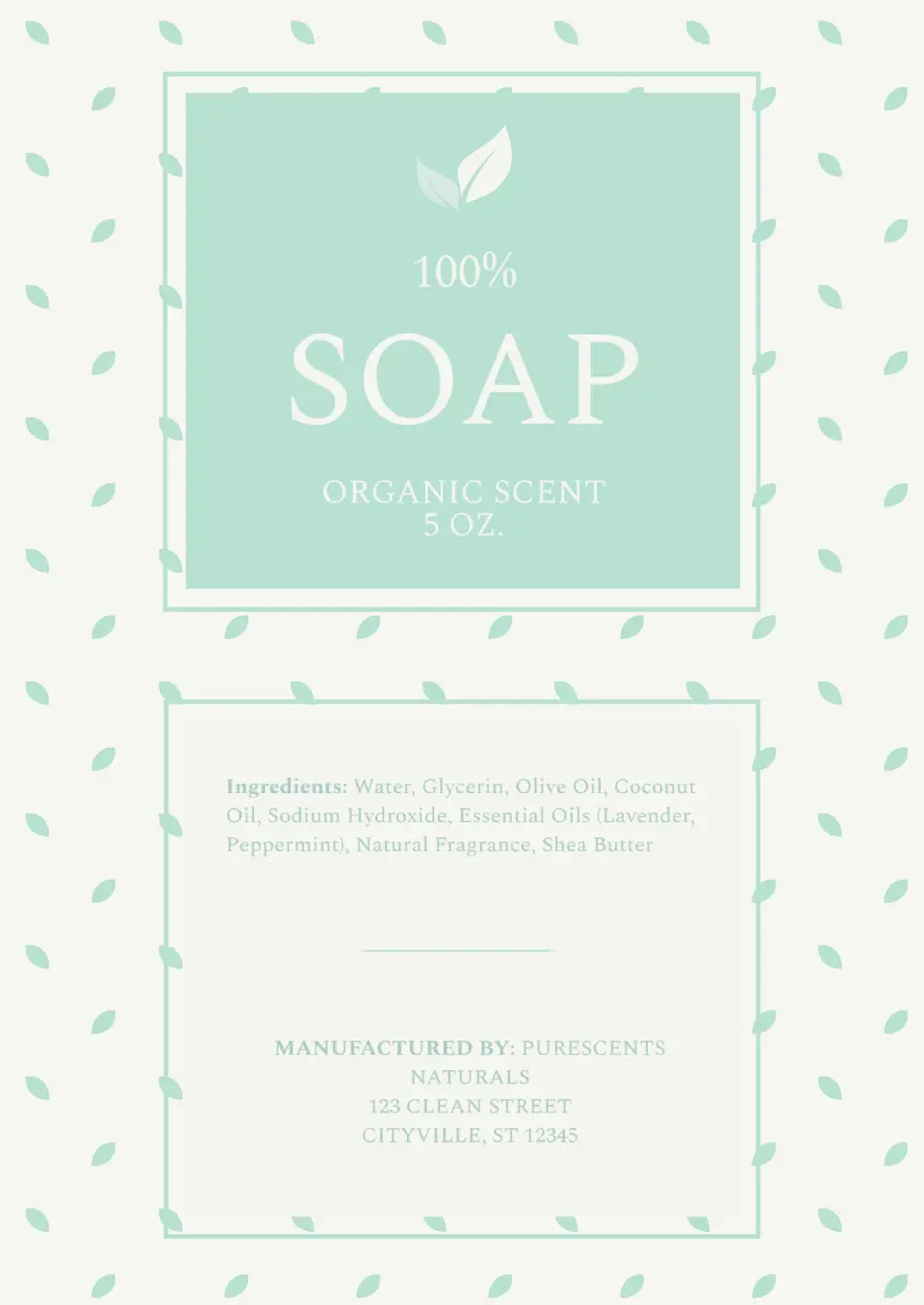 Soap Label Template