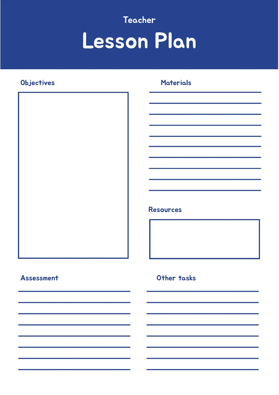 Teacher Lesson Plan Template