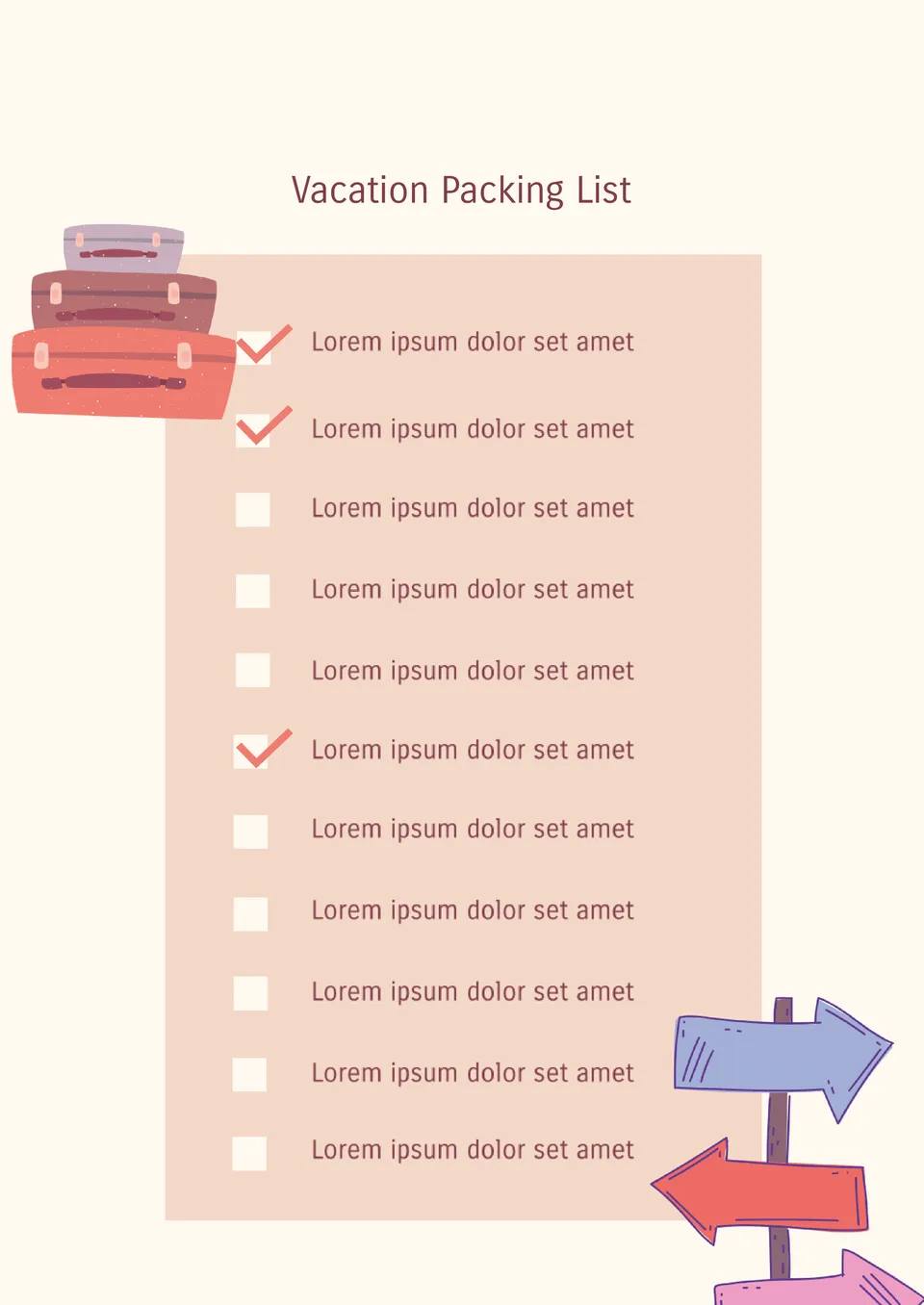 Vacation Packing List Template