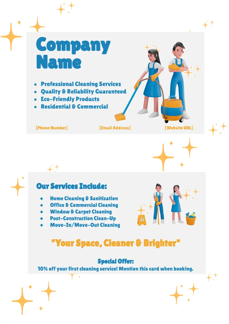Cleaning Business Card Template