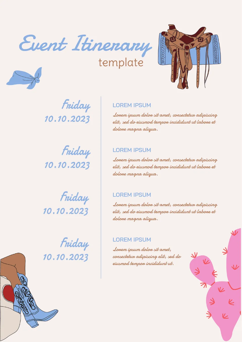 Event Itinerary Template