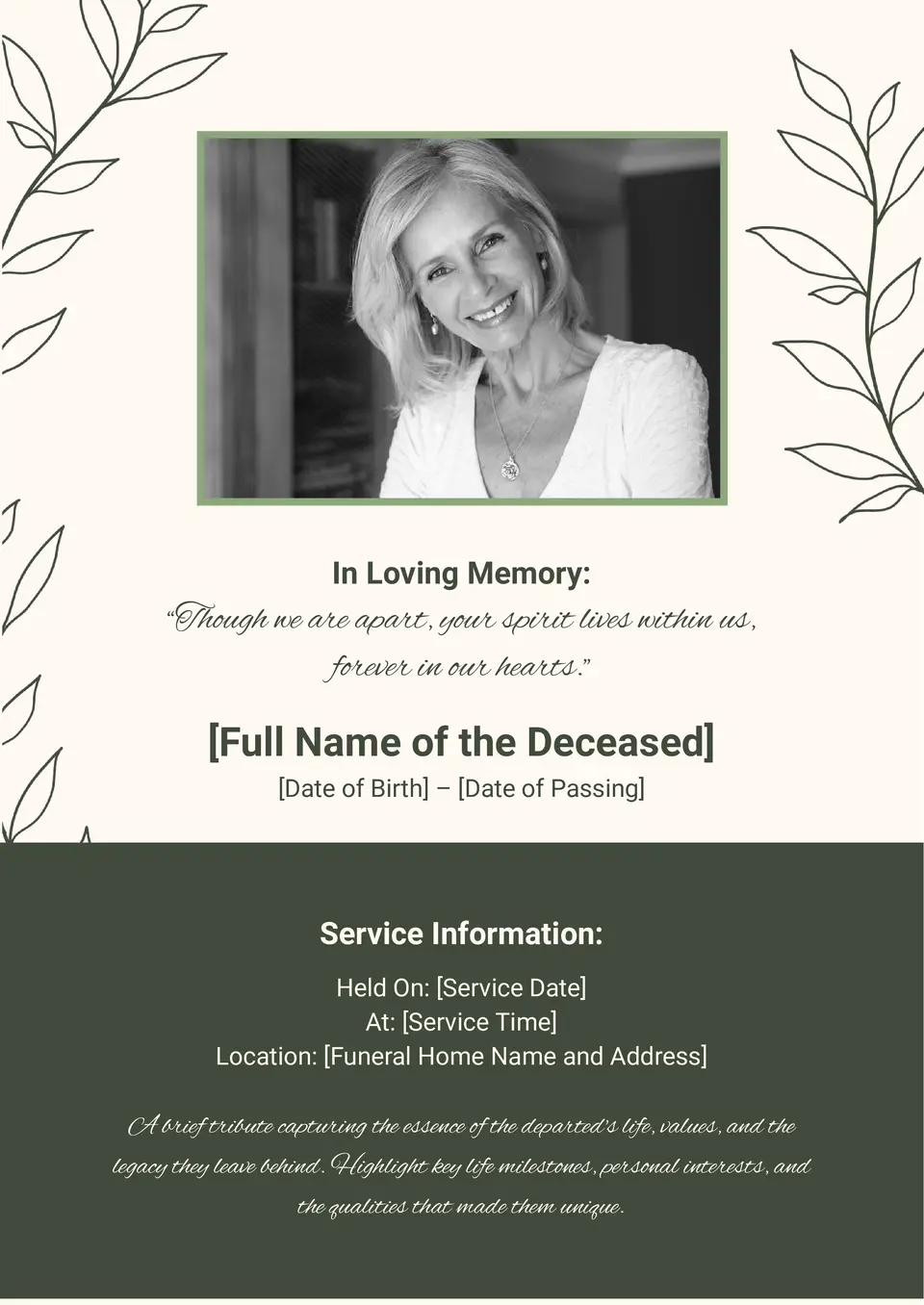 Plantilla de Programa de Funeraria
