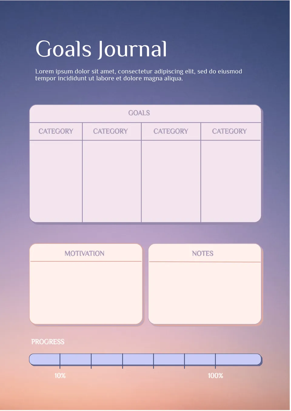 Journal Goals Template