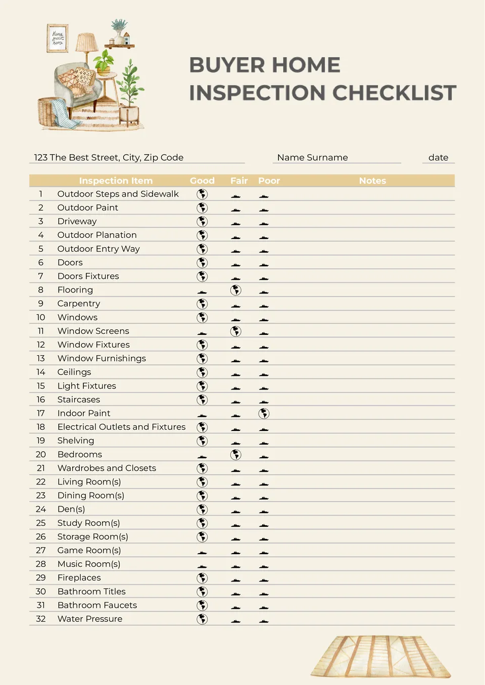 Home Watch Checklist Template