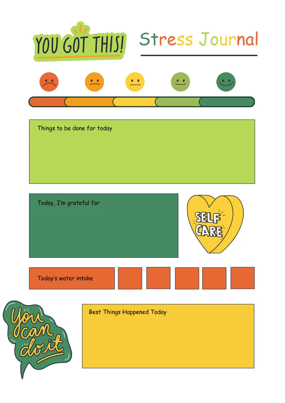 Stress Journal Template