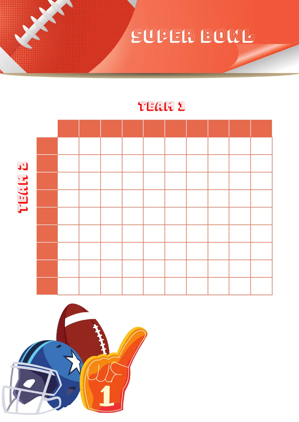 Super Bowl Betting Squares Template