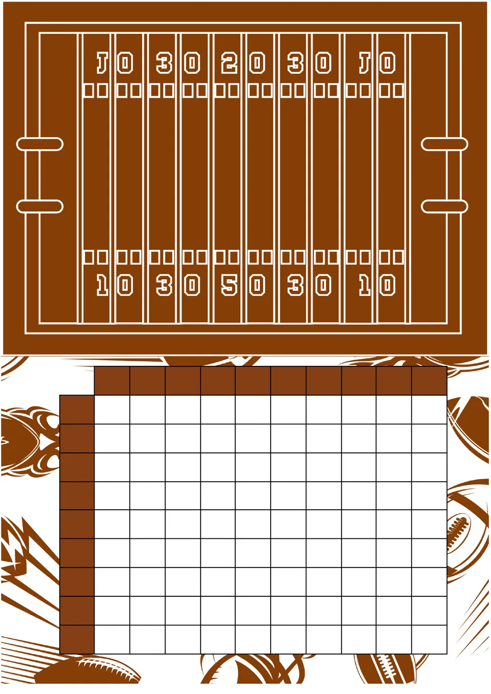 Super Bowl Pool Squares Template