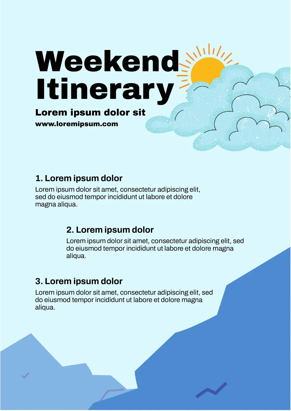 Weekend Itinerary Template