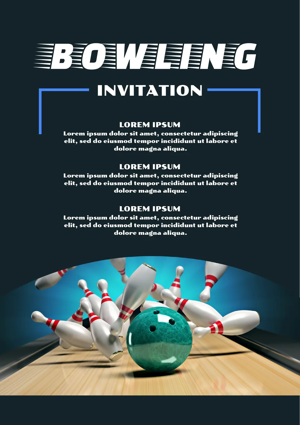 Bowling Invitation Template