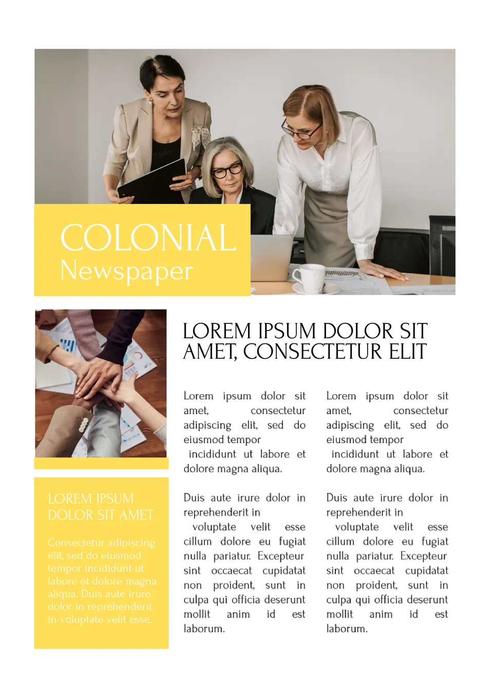Colonial Newspaper Template