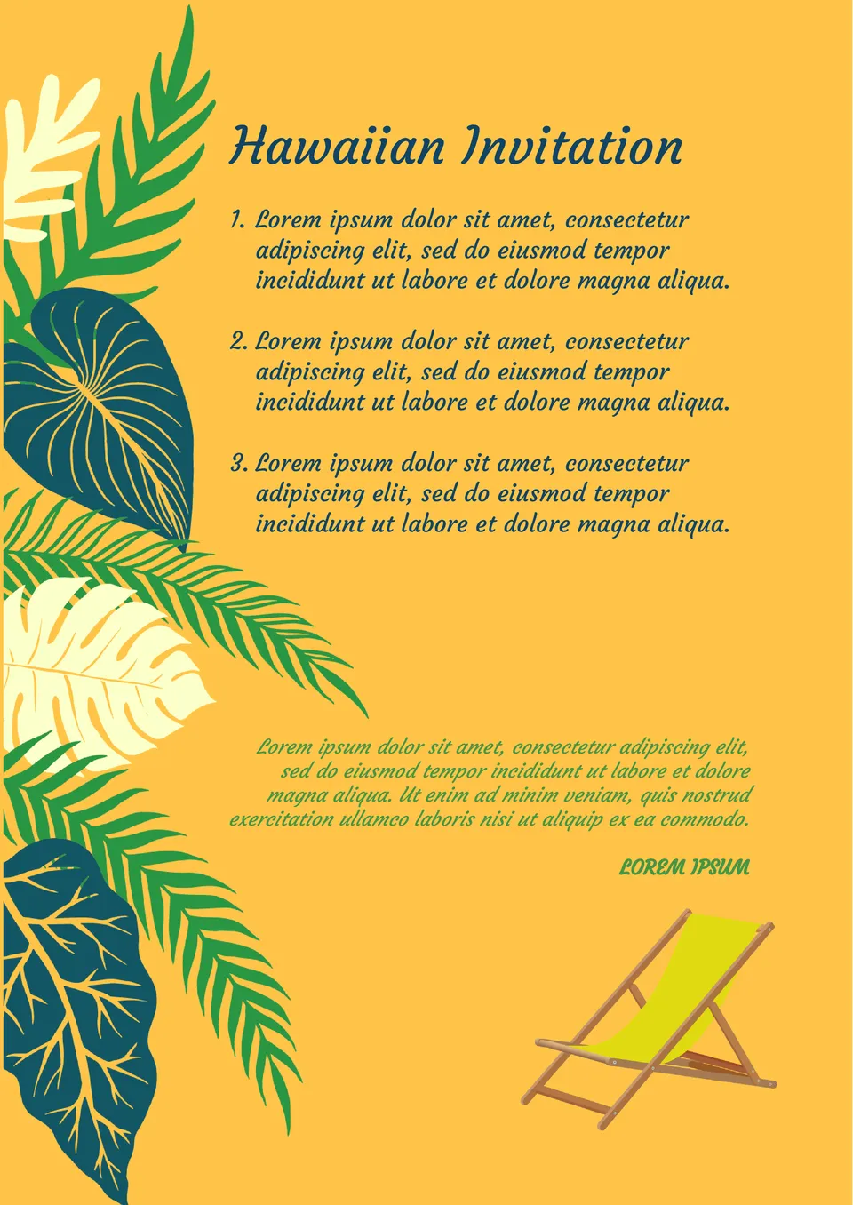 Hawaiian Invitation Template