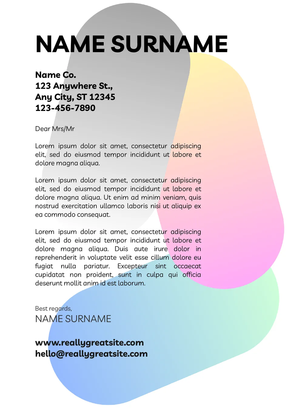 Modern Cover Letter Template