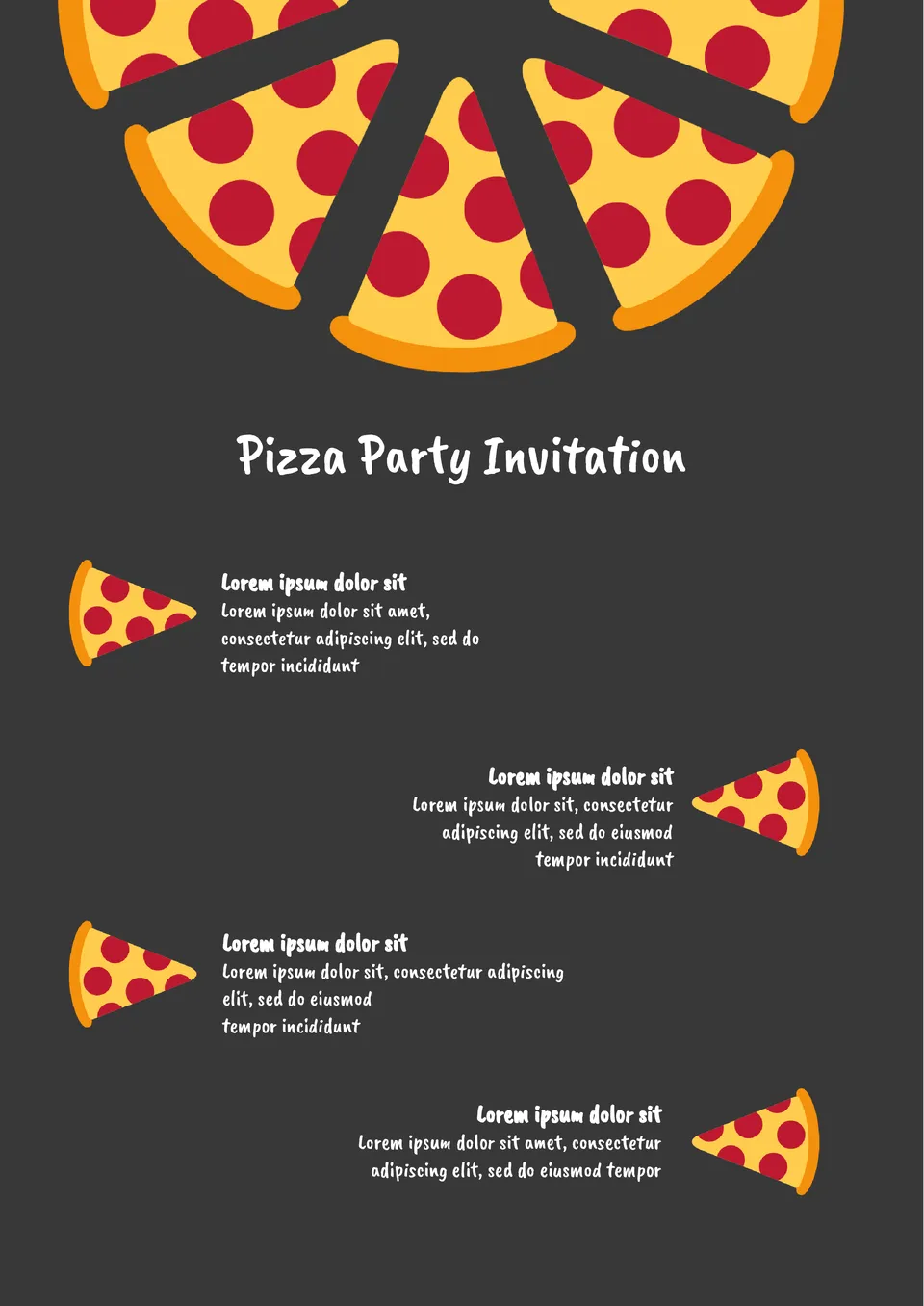 Pizza Party Invitation Template