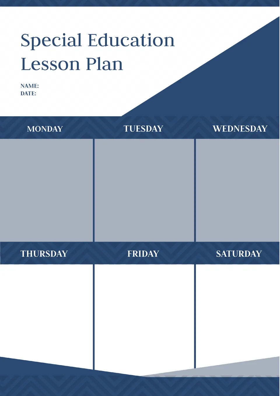 Special Education Lesson Plan Template