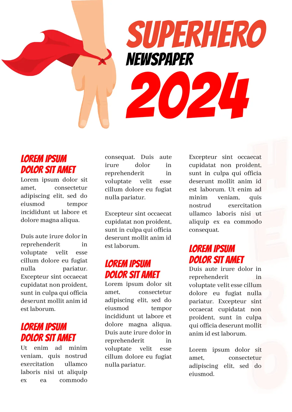 Superhero Newspaper Template