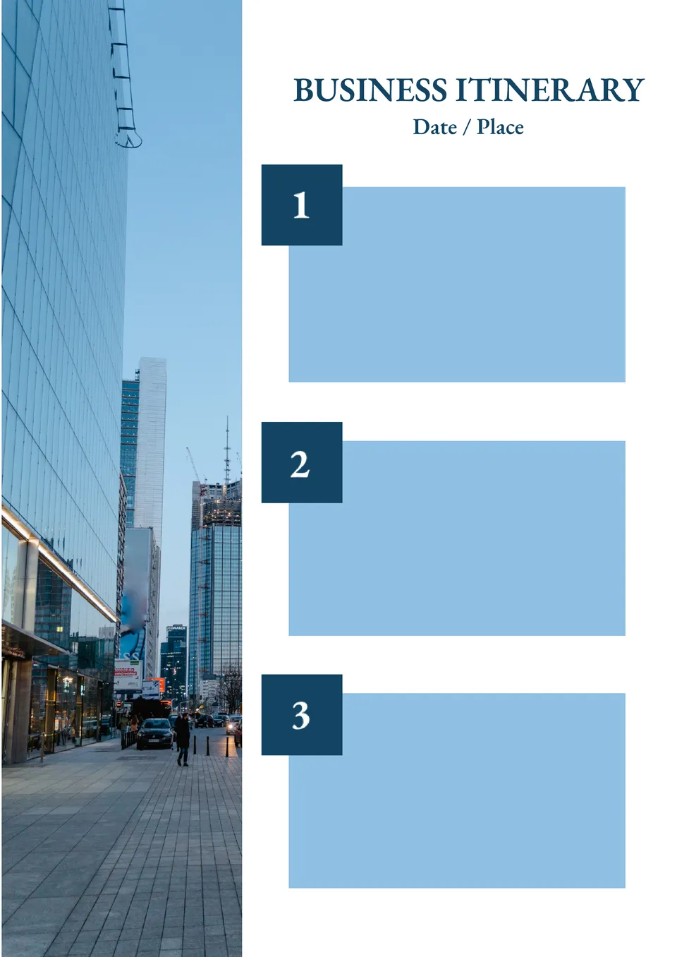 Business Itinerary Template
