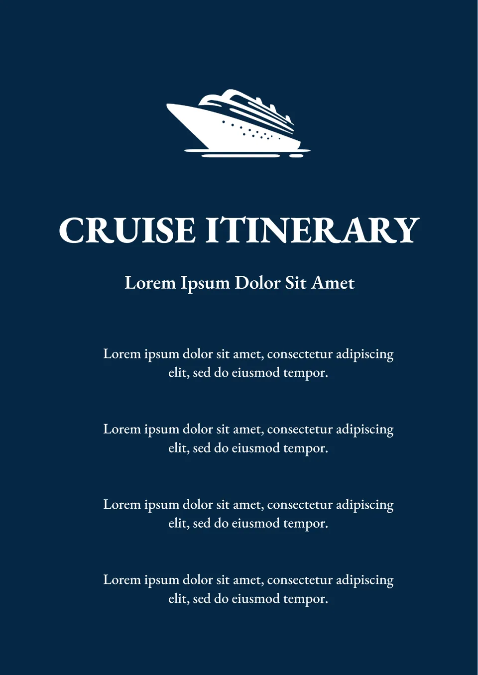 Cruise Itinerary Template