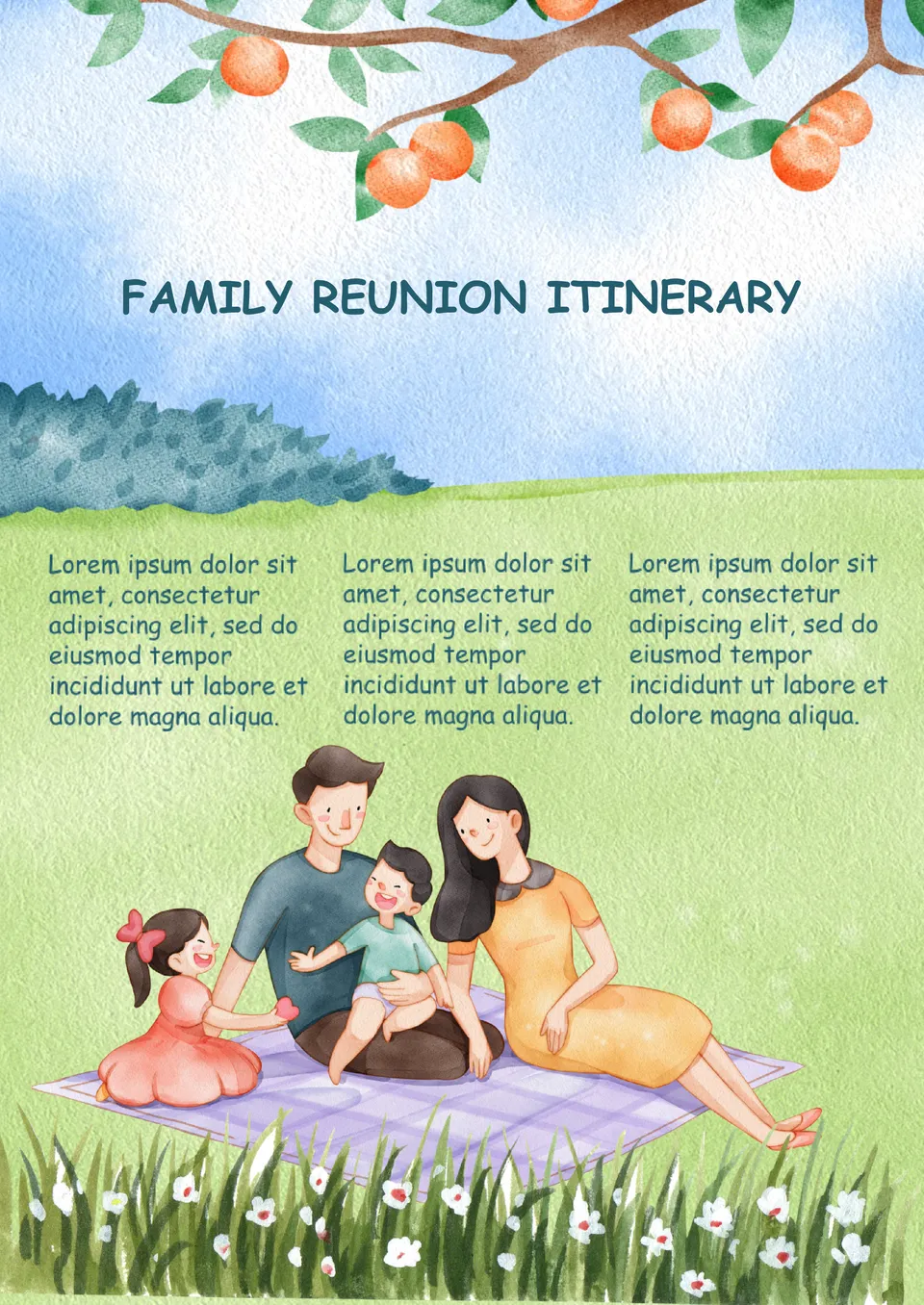 Family Reunion Itinerary Template